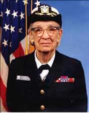 An elderly Grace Murray Hopper, in uniform
