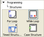 Four icons contained in the directory hierarchy under 'Programming' and 'Structures'.