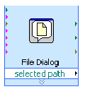 A screencap of a g file dialog. There is a 'selected path' option at the bottom of the icon.