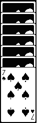 a flipped stack of 7 cards with the seven of spades face up.