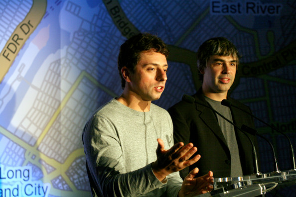 Google's founders presenting