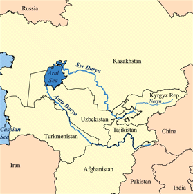 map of aral sea area