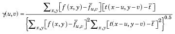 equation for matlab normxcorr