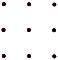 An array of 9 large dots.