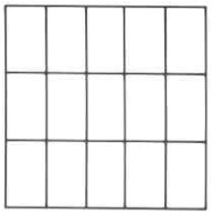 A rectangle divided into twelve parts in a pattern of three rows and four columns.