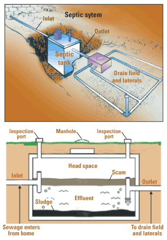 Diagram of a typical septic system