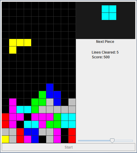 Picture of tetris game