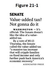 Article in AP: SENATE Value-added tax? Not gonna do it.