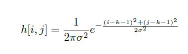 equation for Gaussian kernel